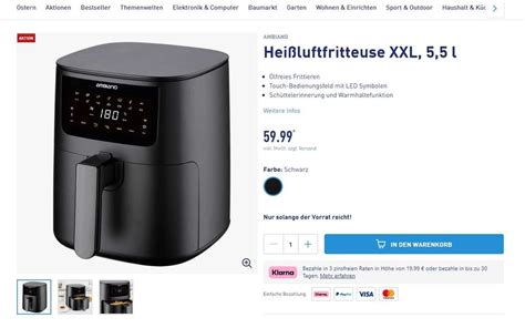 Ambiano Hei Luftfritteuse Xxl L W In Den Aldi S D Filialen