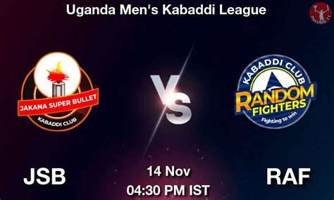 Jsb Vs Raf Dream Prediction Team Live Kabaddi Nov