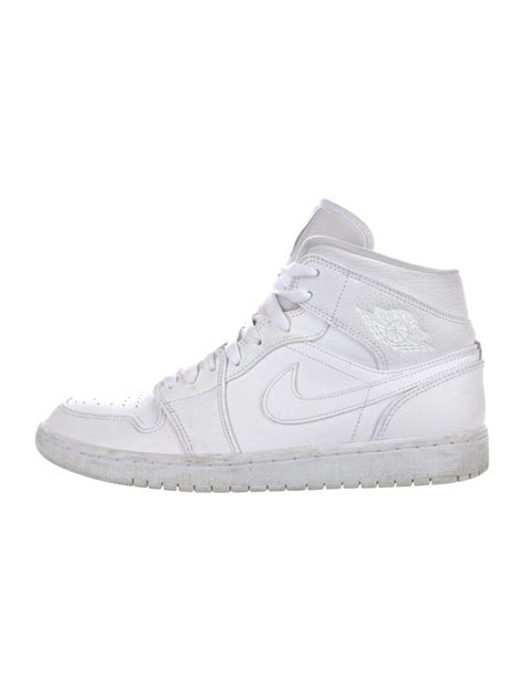 Jordan 1 Mid 'Triple White' Sneakers - White Sneakers, Shoes ...