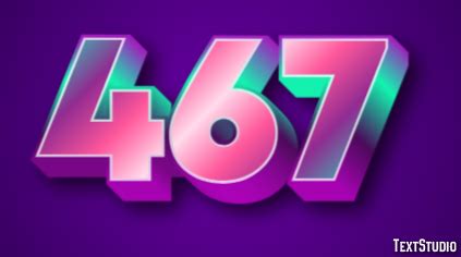 467 Text Effect and Logo Design Number