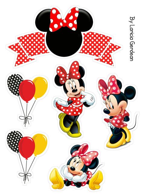 Pin de Laricia Gomes em Minhas Criações Toppers De Bolo Minnie