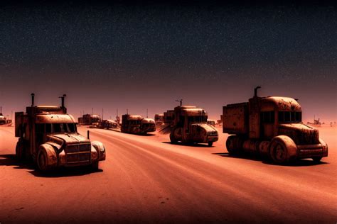 Krea Ai Photo Of A Convoy Of Cyberpunk Vehicles Moving Thr