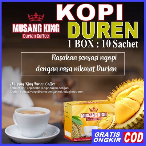 Jual KOPI DURIAN MUSANG KING BOX Kopi Instan Rasa Durian Mao Shan Wang