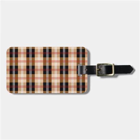 British Black And Tan Tartan Plaid Luggage Tag Zazzle