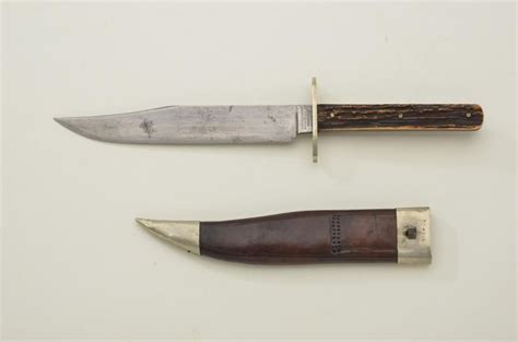 Joseph Rodgers And Sons Clip Point Bowie Knife With Sheath Approx 11 1 2” Overall With A 7” Blade S