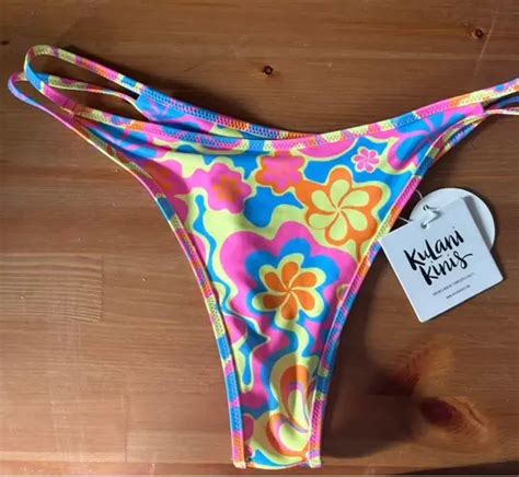 Kulani Kinis Twin Strap Cheeky Bikini Bottoms In Lovey Dovey Multiple Size M Off
