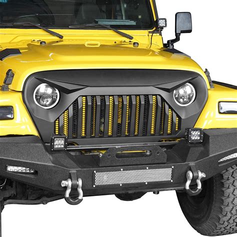 U Box Tj Grill Front Vader Grille Cover Overlay W Mesh Insert