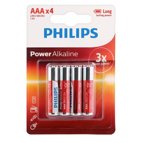 Buy Philips Power Alkaline Lr Aaa Batteries V Pack Of At Best