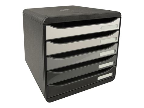 Exacompta Bigbox Module De Classement Tiroirs Noir Gris Brillant