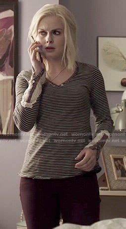 Livs Striped Henley Top With Crochet Sleeves On IZombie Fashion