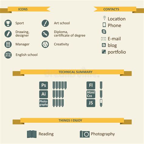 Infographic And Icons For Resume Stock Vector - Image: 33622700