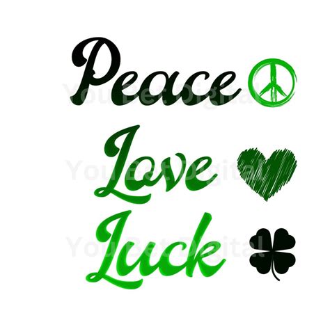 Peace Love Luck Svg Png Cricut St Patricks Day Shirt St Patricks