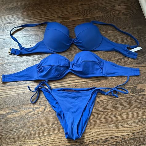 Victoria S Secret Swim Womens Blue Victorias Secret Bikini Set