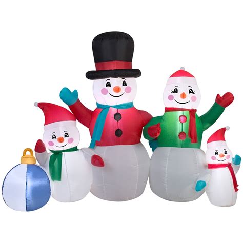 Home Accents Holiday Inflatable Snowman Family | The Home Depot Canada