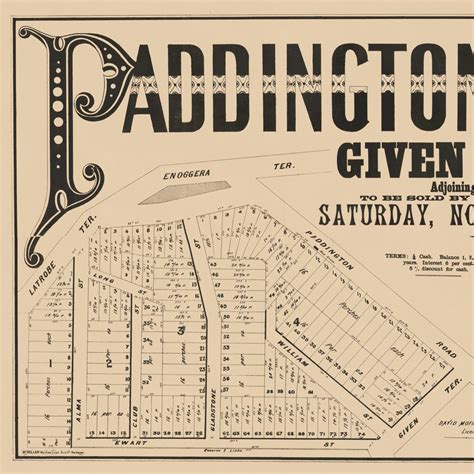 1884 Paddington - Paddington West Estate – Suburb Maps