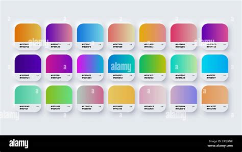 Color Palette, Gradient Colour Swatches in RGB, HEX Colors, Paint ...