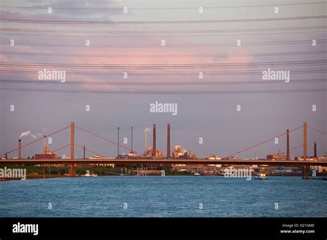 Rhine River And Bayer Chemical And Pharmaceutical Company Factory