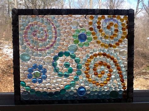 My First Attempt Glass Gems And A Picture Frame Window Crafts Glass Window Art Stained