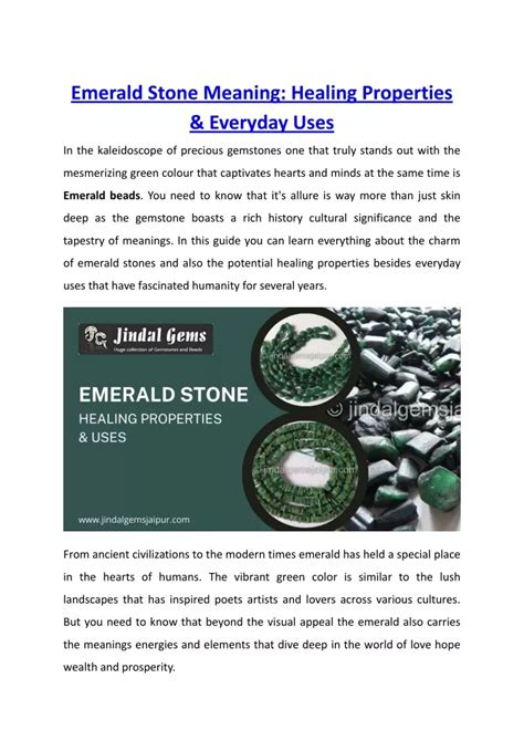 PPT - Emerald Stone Meaning Healing Properties & Everyday Uses PowerPoint Presentation - ID:12923048