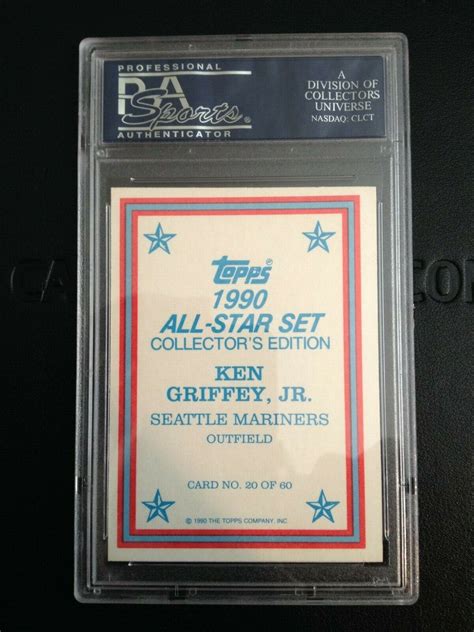 Topps All Star Glossy Set Of Ken Griffey Jr Mint Psa Pop