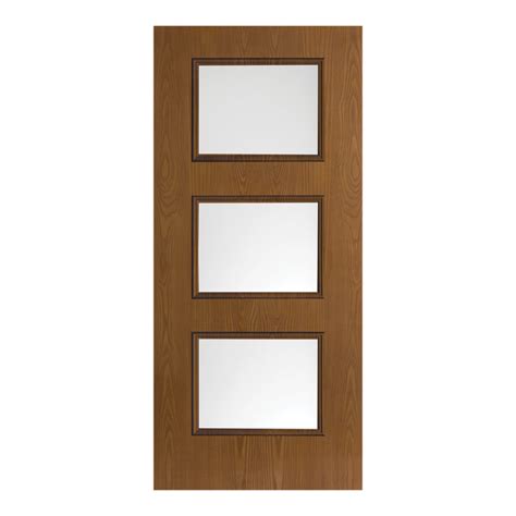 Blt C Belleville Oak Textured Lite Door With Pearl Glass