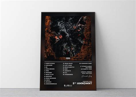 Album Poster 5th Amndmnt Homixide Gang Homixide Gang Poster Etsy