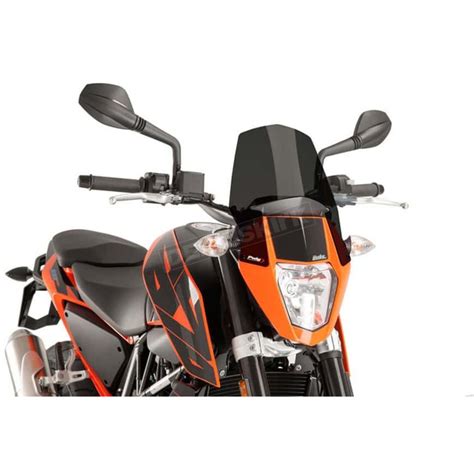 Puig Hi Tech Parts Dark Smoke Naked New Generation Sport Windscreen 6009F For 2013 2017 KTM