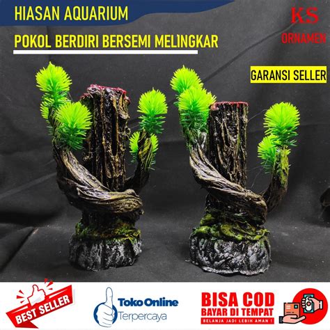 Jual Hiasan Aquarium Dekorasi Ornamen Akuarium Batang Pohon Tunas Daun