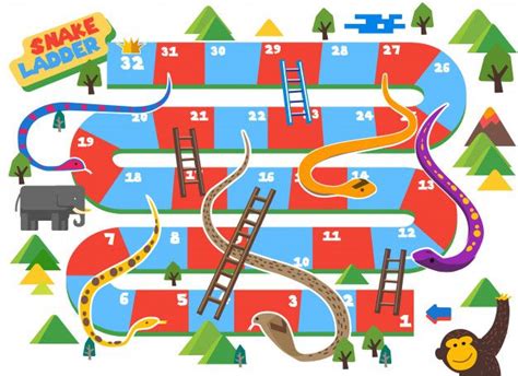 Premium Vector Snake And Ladder Boardgame Is Fun For Kid Compleanno