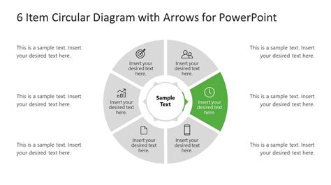 6 Item Circular Diagram With Arrows For PowerPoint SlideModel