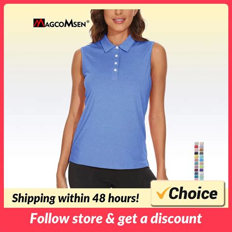 Magcomsen Women S Sleeveless Polo Golf Shirts Summer Quick Dry