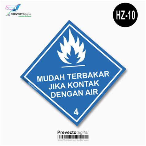 Jual Stiker Simbol Label K3 Limbah B3 Hazmat Mudah Terbakar Jika Kontak