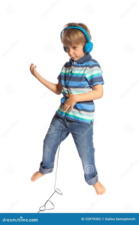 Boy Playing Air Guitar Stock Photo Image Of Leisure 25979302