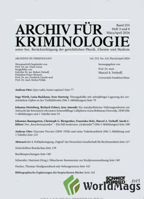 Archiv für Kriminologie März April 2024 PDF Digital Magazines