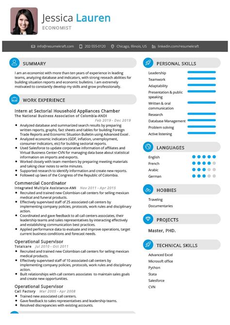 Economist CV Example In 2025 ResumeKraft