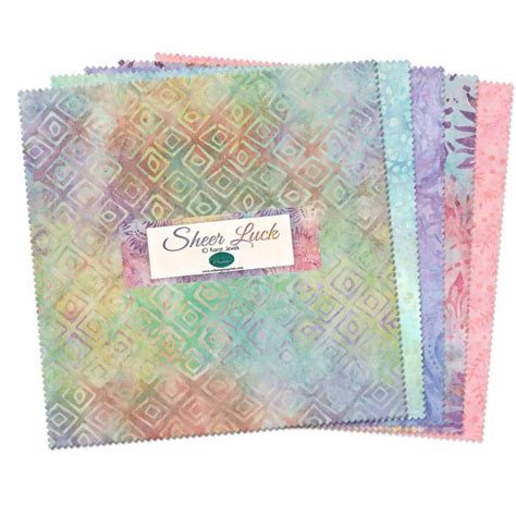 Sheer Luck Pastel Batik Layer Cake 10 Inch Precut Fabric Squares Wilmington 10 Karat Jewels