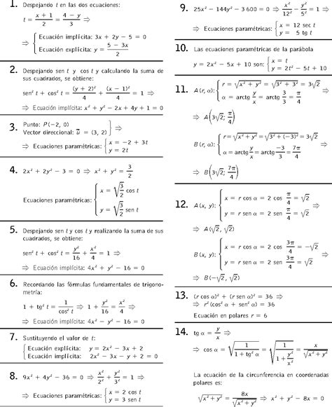 Curvas En El Plano Lugares GeomÉtricos Ejercicios Resueltos Matematicas 2 Bachillerato Pdf