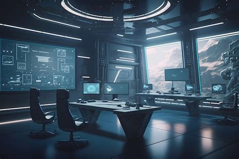 Premium AI Image Futuristic Meeting Room Interior Conference Room