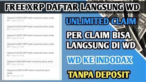 Free Xrp Daftar Langsung Wd Youtube