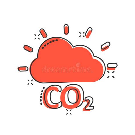 Co Emission Icon In Comic Style Cloud Disaster Cartoon Vector