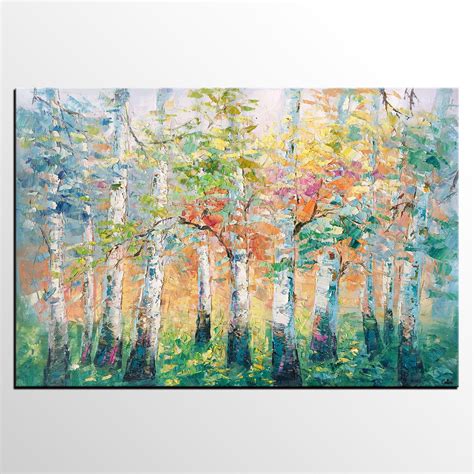 Landscape Canvas Painting, Spring Tree Painting, Landscape Painting fo ...