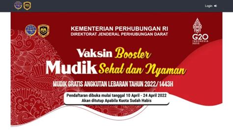 Cara Daftar Mudik Gratis 2022 Kemenhub Tahap II Dan Daftar Kota Tujuan