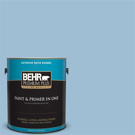 Behr Marquee Gal E Pensive Sky Satin Enamel Exterior Paint