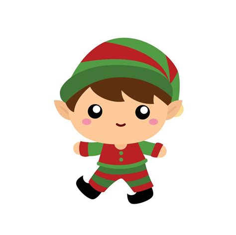 Cute Christmas Elf Kids Illustration Vector Clipart 15216078 Vector Art