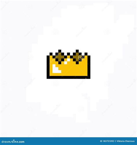 Crown Pixel Art Icon, Pixel Illustration Stock Illustration ...