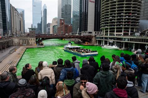 Chicago River Dyed Green For St. Patrick’s Day 2023