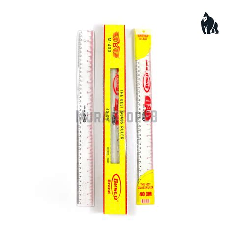 Jual Penggaris Plastik Cm Besco Garisan Bening M Glass Ruler