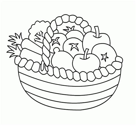 Vegetable Basket Sketch at PaintingValley.com | Explore collection of ...