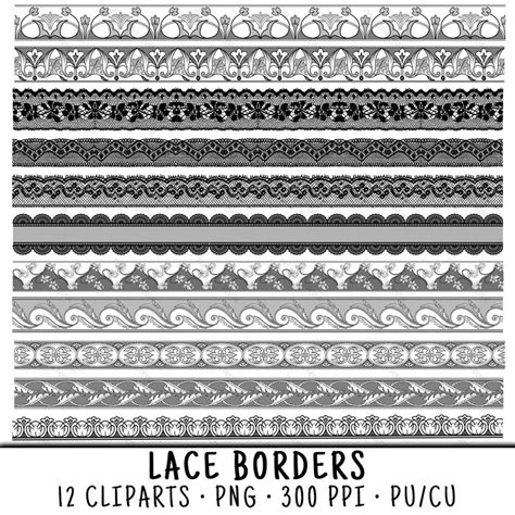 Black Lace Border Clip Art