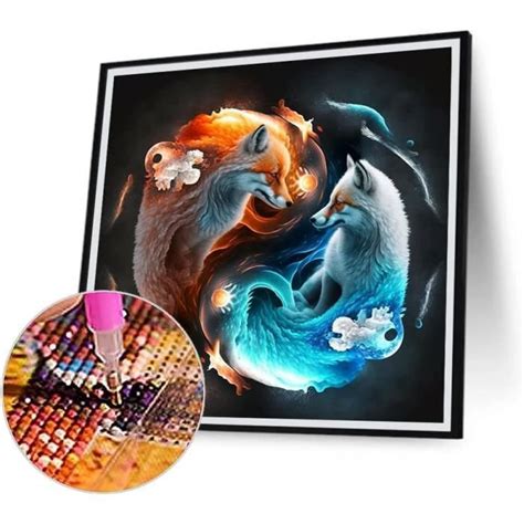 Diamond Painting Yin Yang Animaux Kit Complet Broderie Diamant Yin Yang